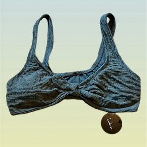 Lulu’s Made For Sun Sage Green Tie-Front Bikini Top size M